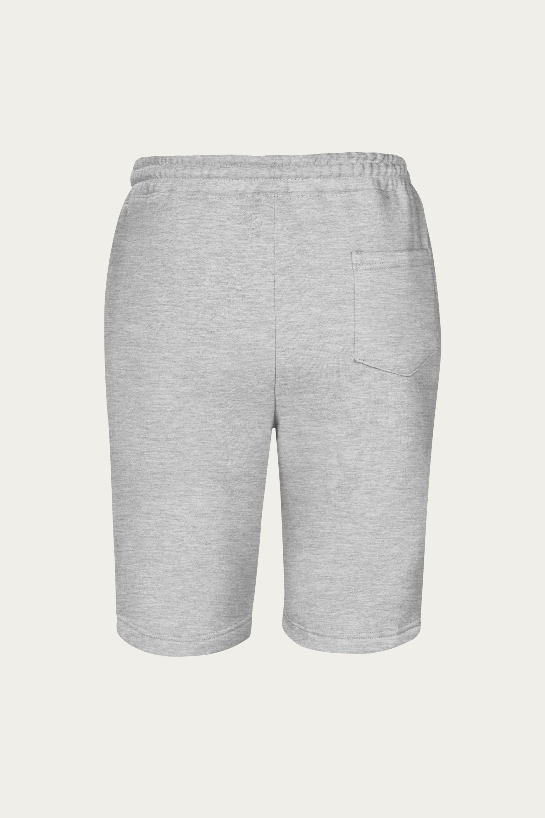 Andre Blunt fleece shorts in grey, back