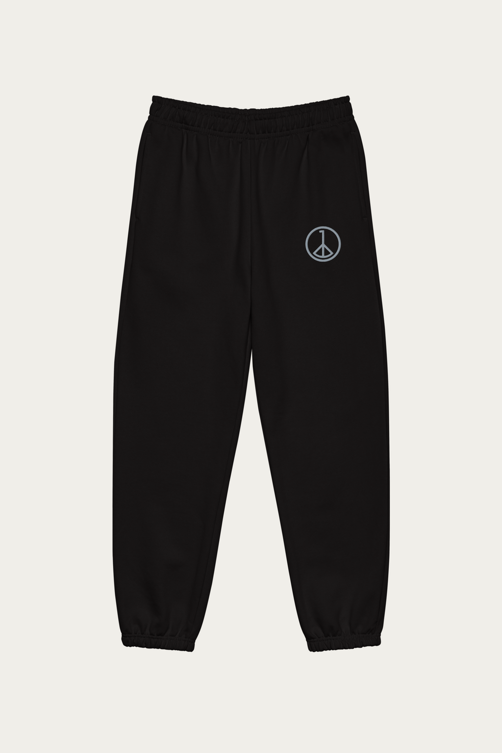Fleece Sweatpants, Black by Andre Blunt, shown on a Cloud White ground