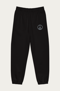 Fleece Sweatpants, Black by Andre Blunt, shown on a Cloud White ground