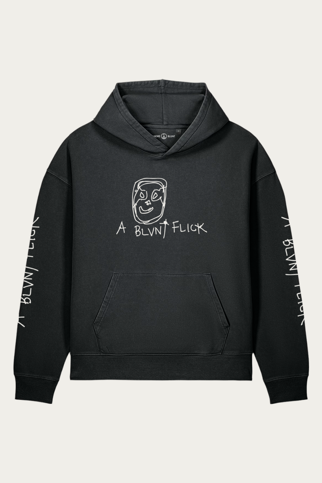 Flick Garment-Dyed Hoodie, Black Rock, front