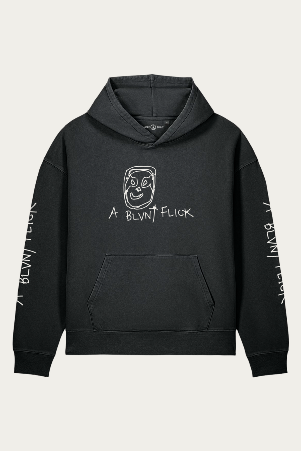 Flick Garment-Dyed Hoodie, Black Rock, front