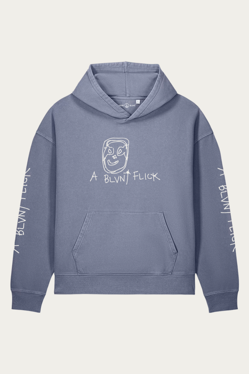 Flick Garment-Dyed Hoodie, Blue Grey, front