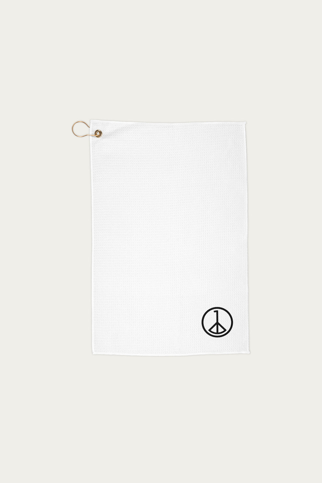 Andre Blunt golf towel in white