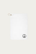 Andre Blunt golf towel in white