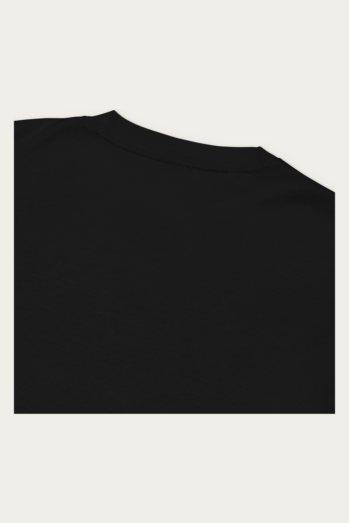 Heavyweight Long-Sleeve, Black by Andre Blunt, product details, on a Cloud White ground