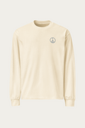 Heavyweight Long-Sleeve, Ecru by Andre Blunt, front, on a Cloud White ground