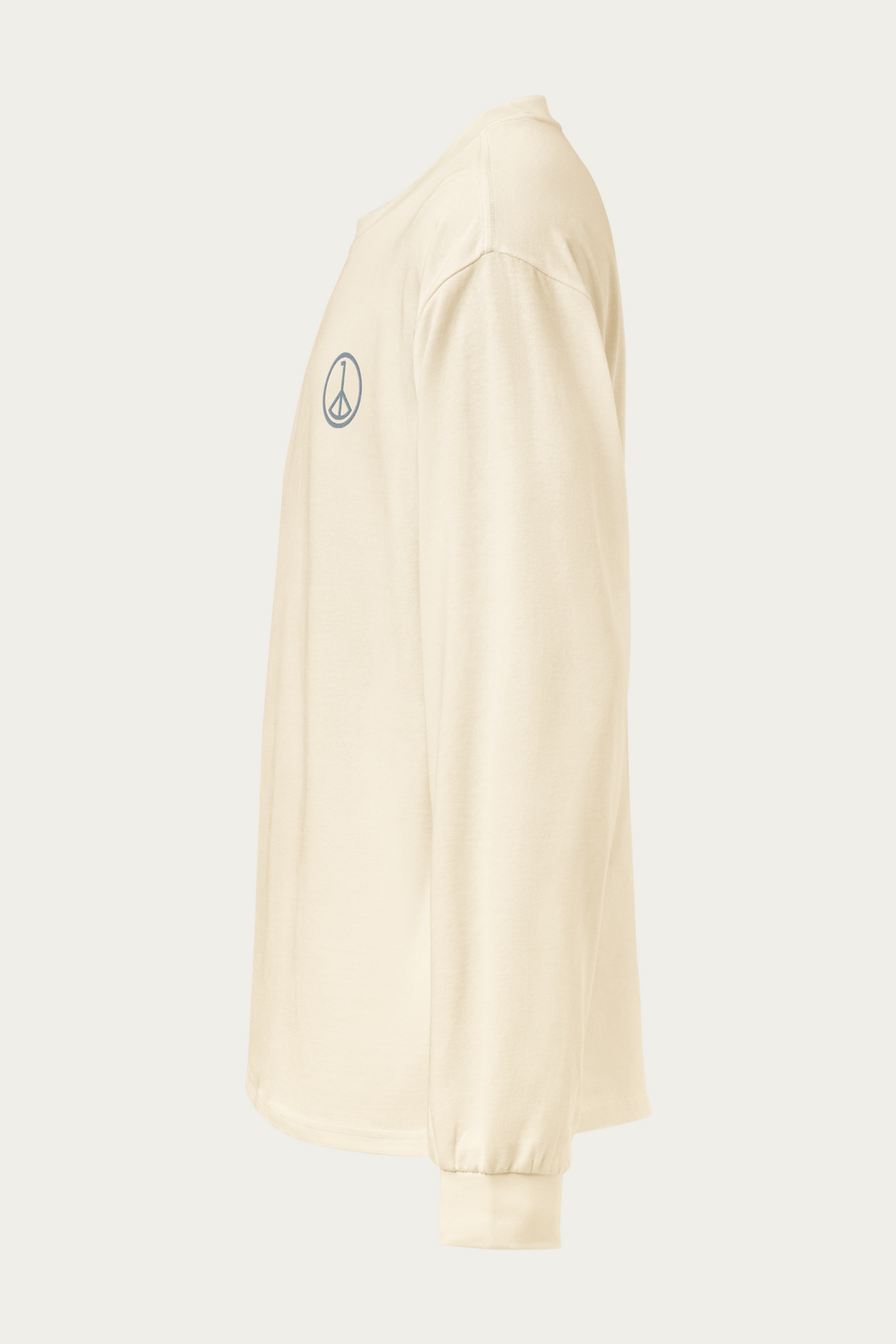 Heavyweight Long-Sleeve, Ecru by Andre Blunt, left, on a Cloud White ground