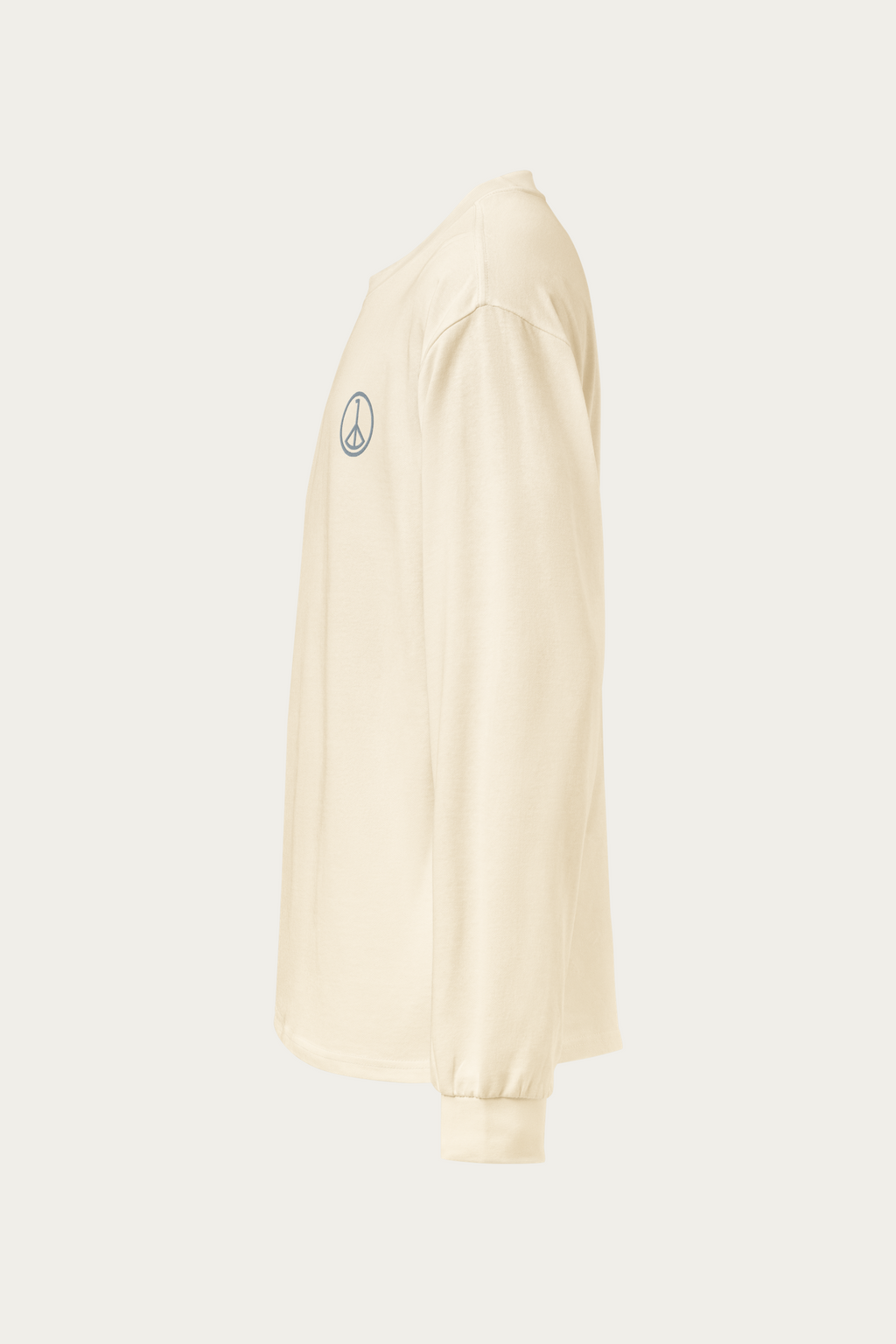 Heavyweight Long-Sleeve, Ecru by Andre Blunt, left, on a Cloud White ground