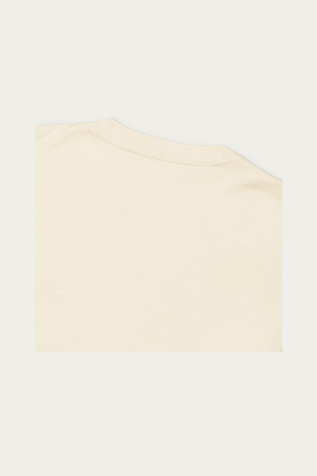 Heavyweight Long-Sleeve, Ecru by Andre Blunt, product details, on a Cloud White ground