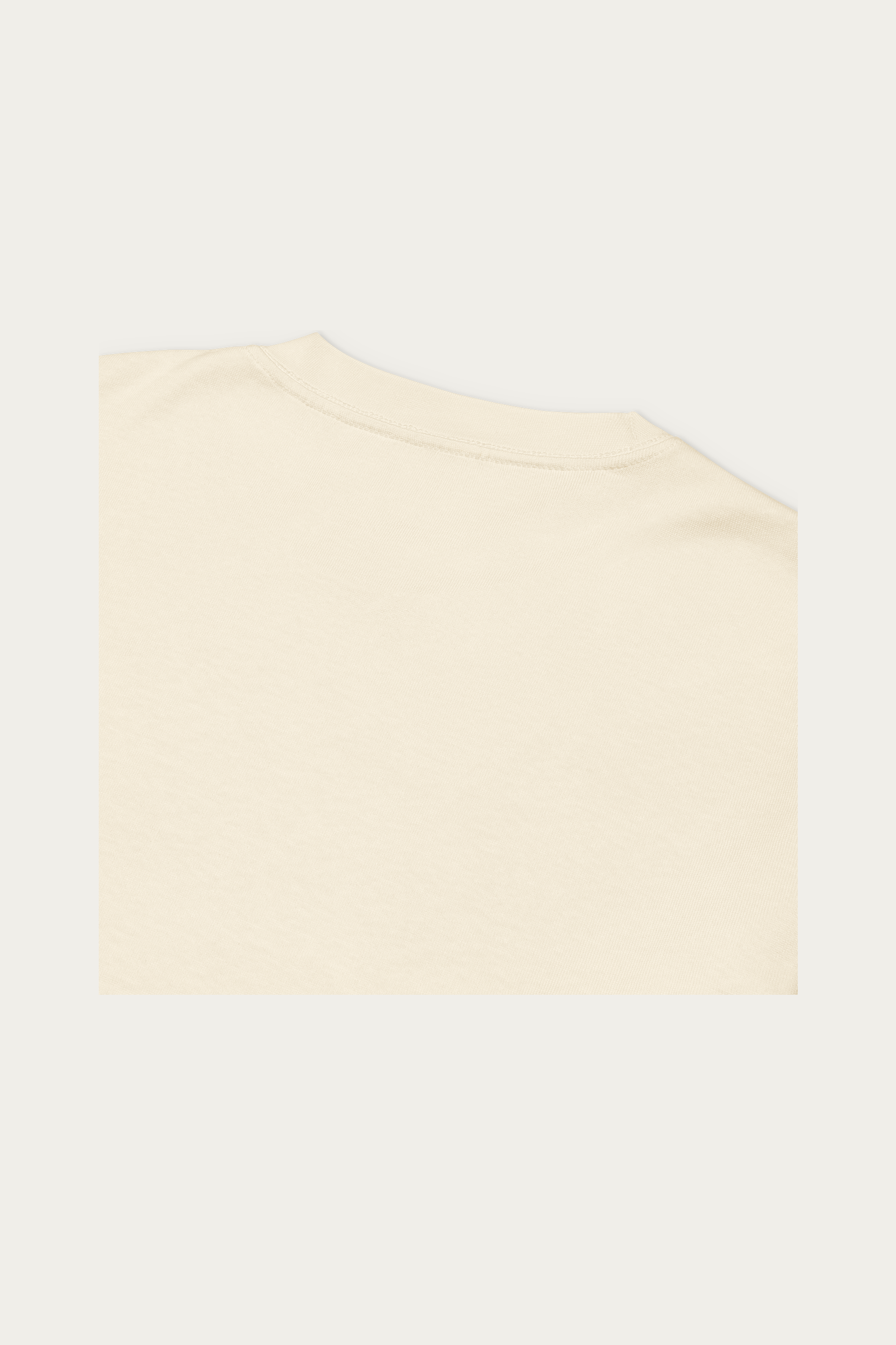 Heavyweight Long-Sleeve, Ecru by Andre Blunt, product details, on a Cloud White ground