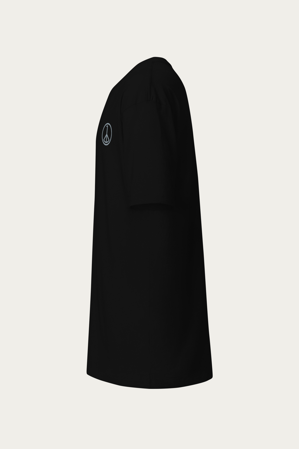 Heavyweight Tee, Black by Andre Blunt, from the left, on a Cloud White ground