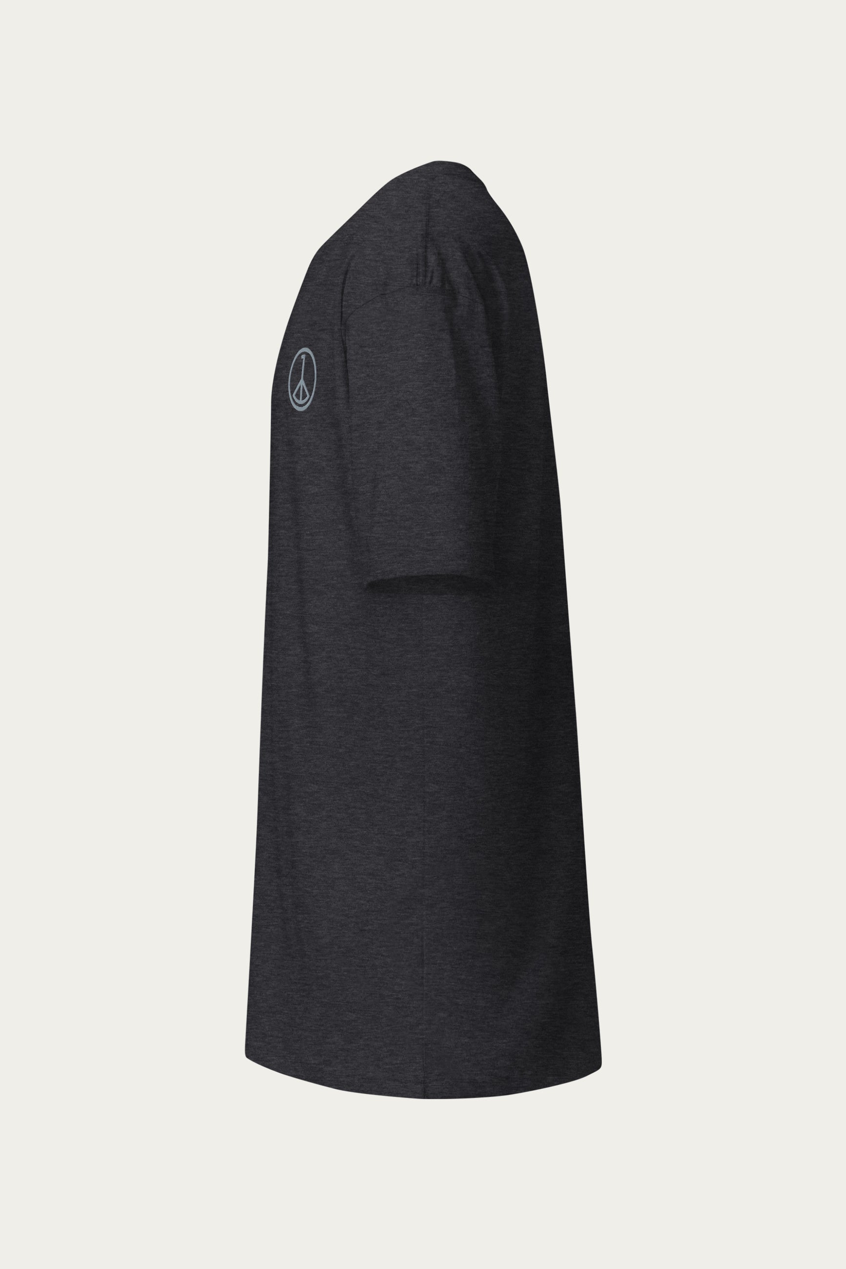 Andre Blunt heavyweight tee in charcoal, side
