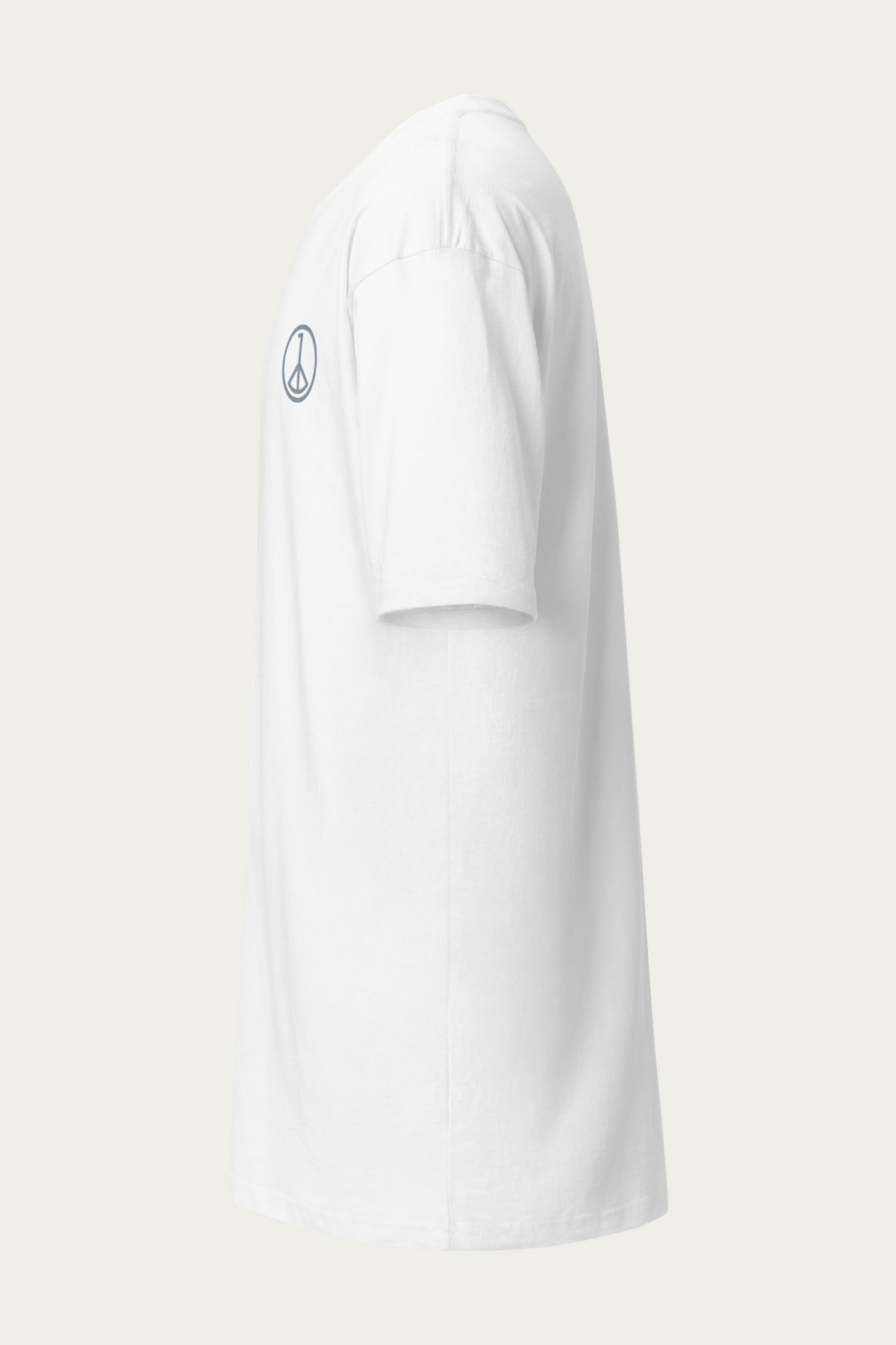 Heavyweight Tee, White by Andre Blunt, from the left, on a Cloud White ground