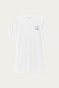 Heavyweight Tee, White by Andre Blunt, shown on a Cloud White ground
