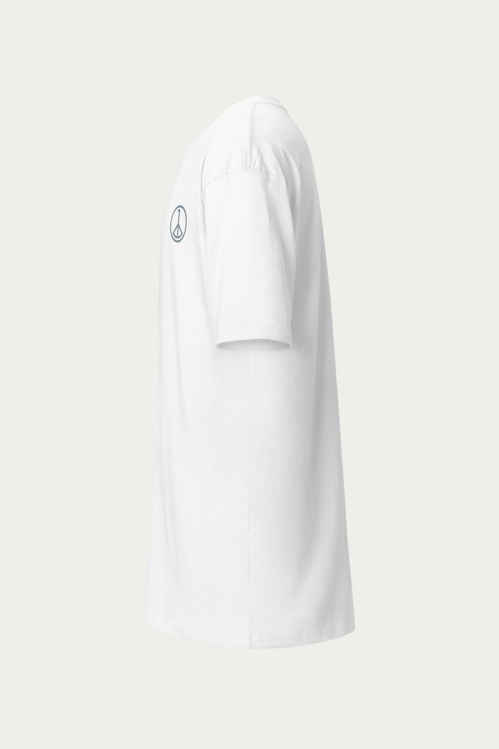 Heavyweight Tee, White by Andre Blunt, from the left, on a Cloud White ground
