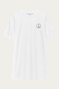 Heavyweight Tee, White by Andre Blunt, shown on a Cloud White ground