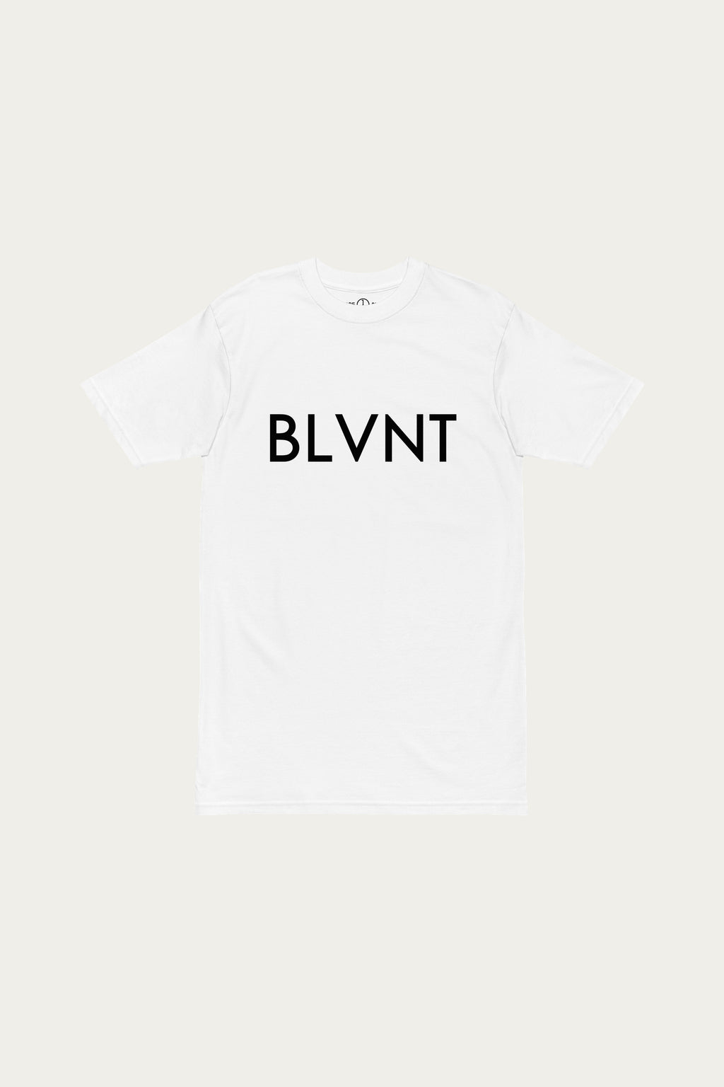 Andre Blunt heavyweight tee in white, front