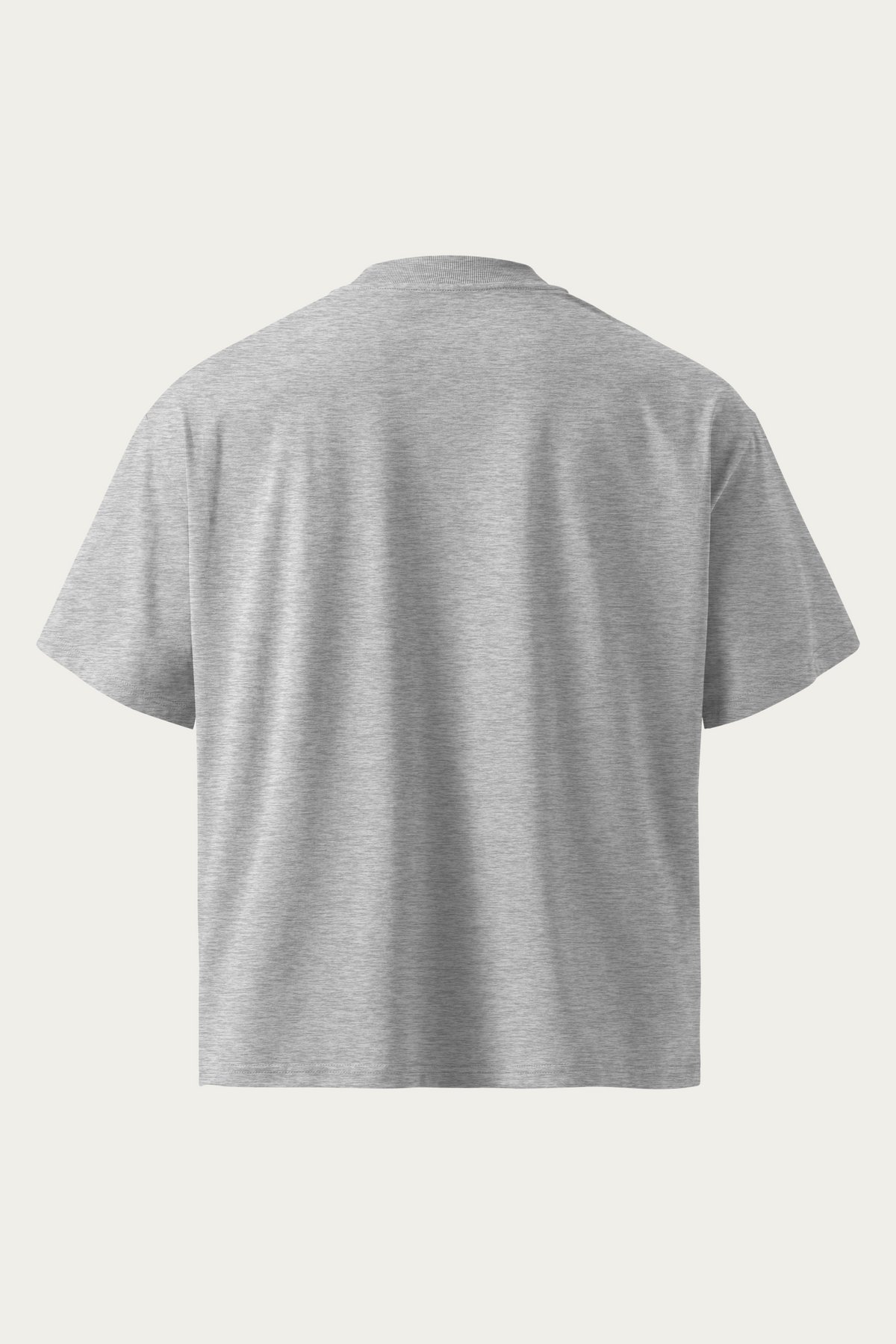 High Neck Tee, Heather Grey, back