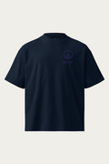 High Neck Tee, Navy, front