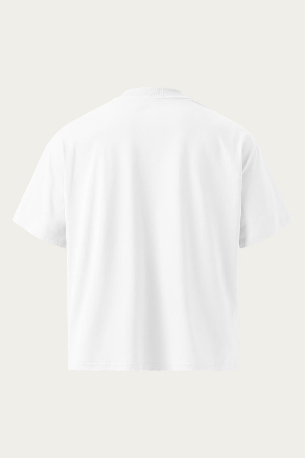High Neck Tee, White, back