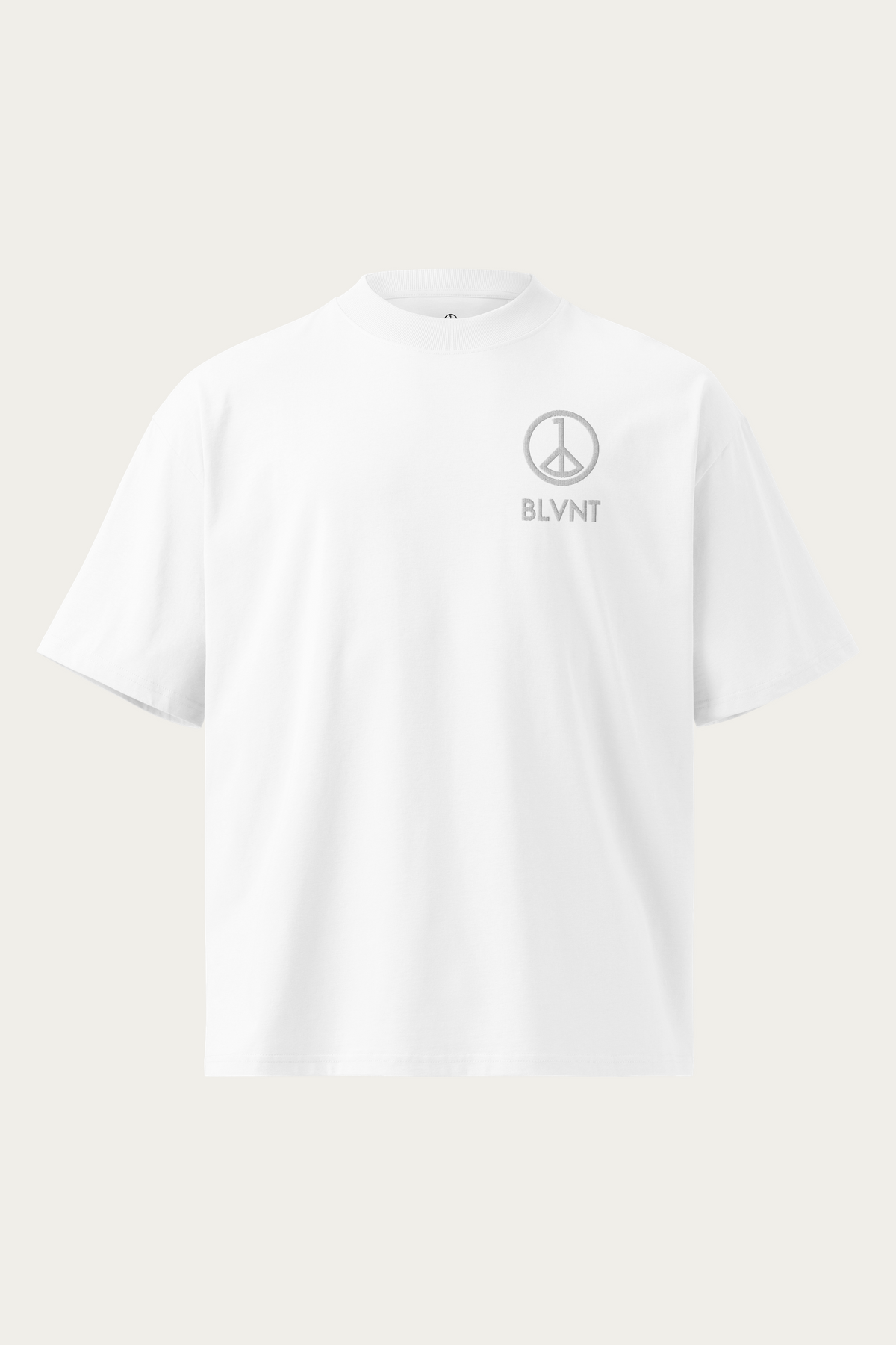 High Neck Tee, White, front