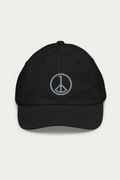 Kids Cap, Black by Andre Blunt, front, on a Cloud White ground