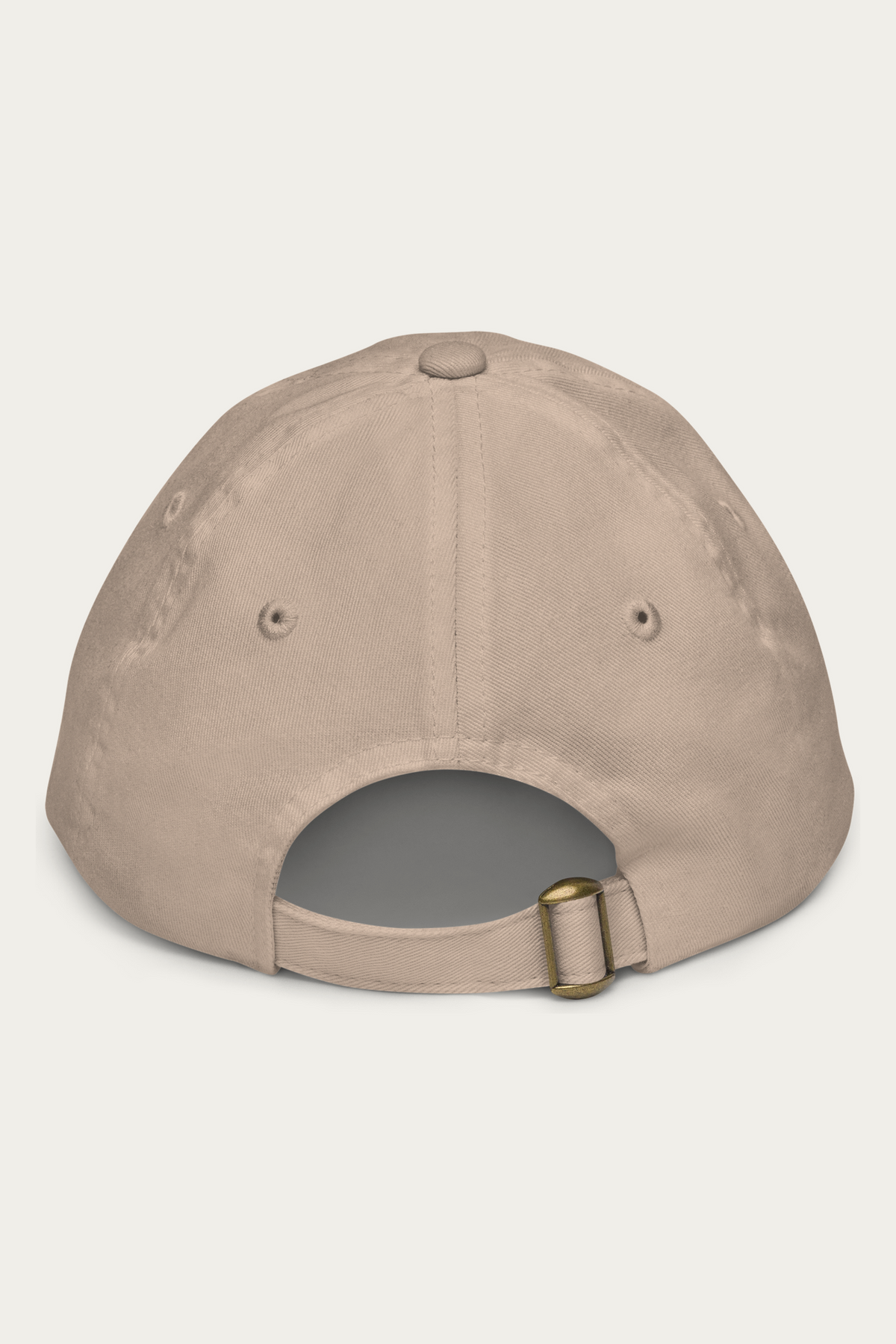 Kids Cap, Khaki by Andre Blunt, back, on a Cloud White ground