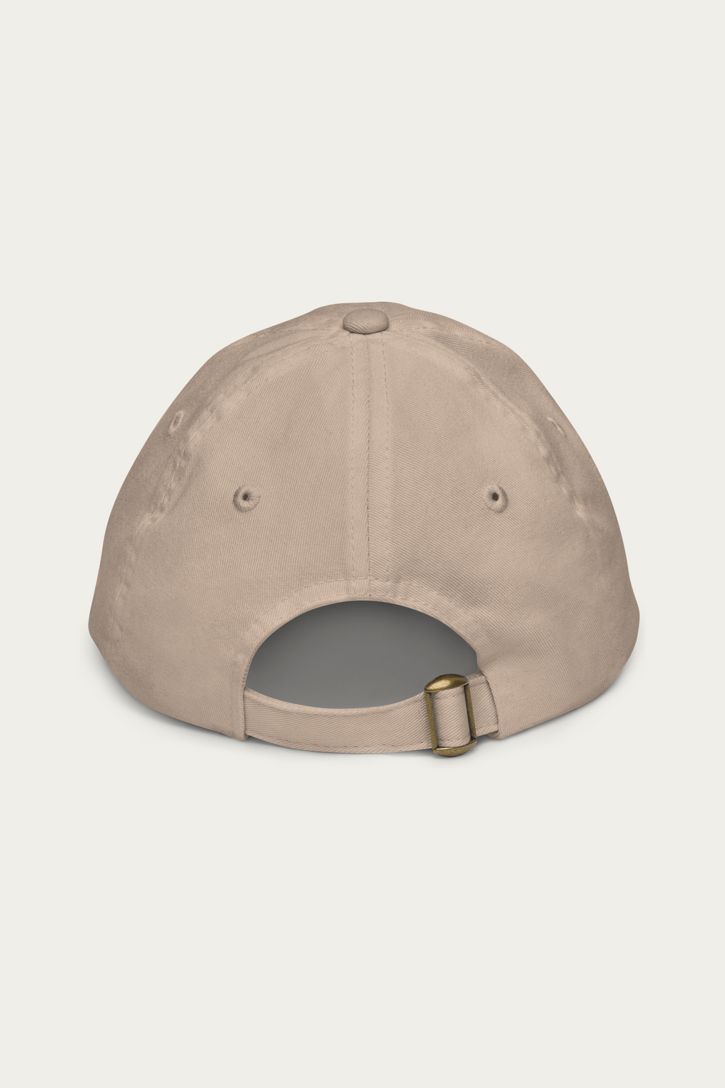 Kids Cap, Khaki by Andre Blunt, back, on a Cloud White ground