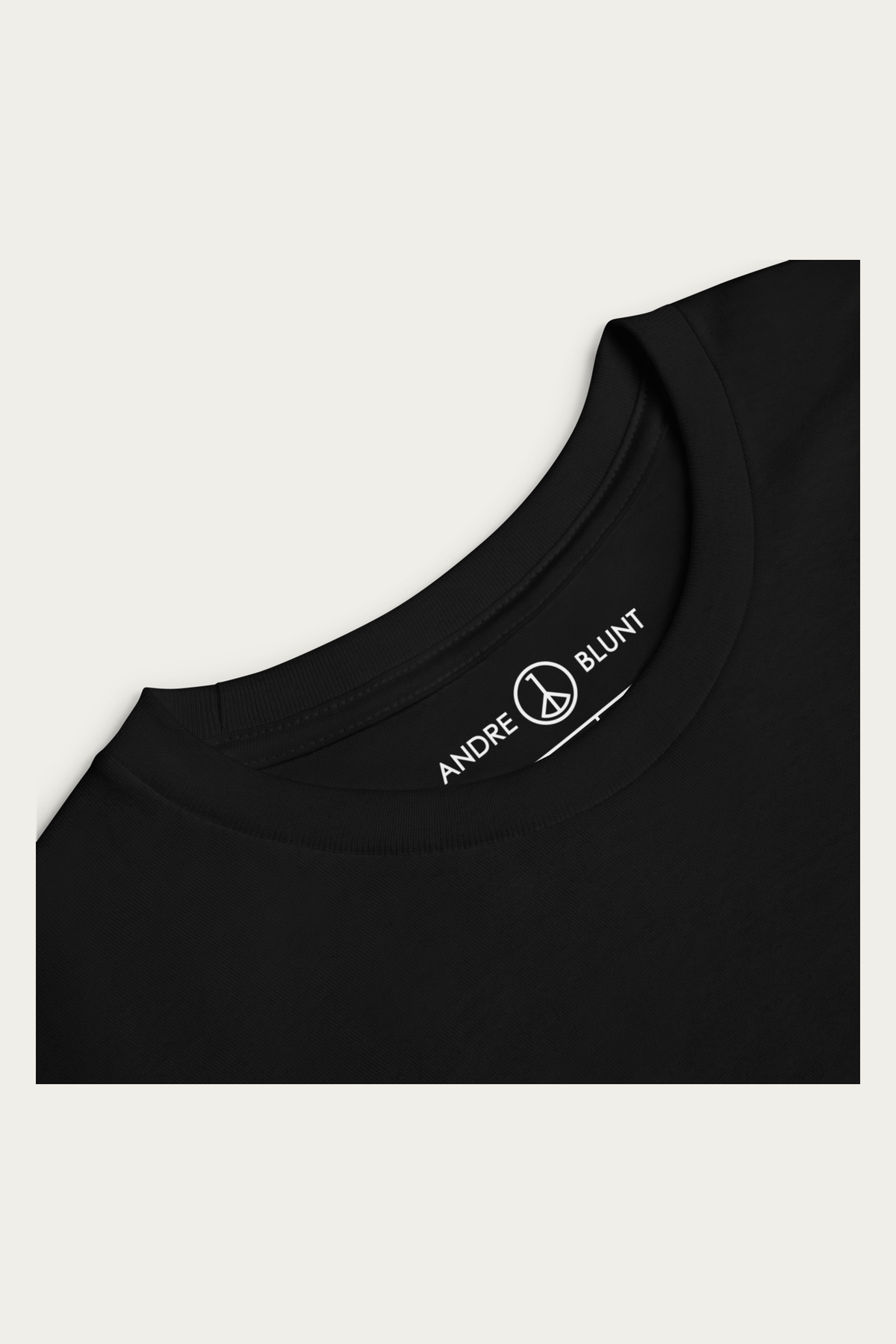 Kids Long-Sleeve, Black by Andre Blunt, product details 2, on a Cloud White ground