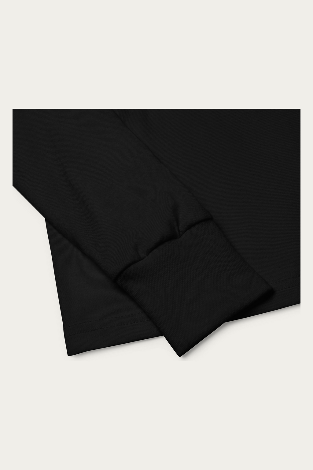 Kids Long-Sleeve, Black by Andre Blunt, product details, on a Cloud White ground