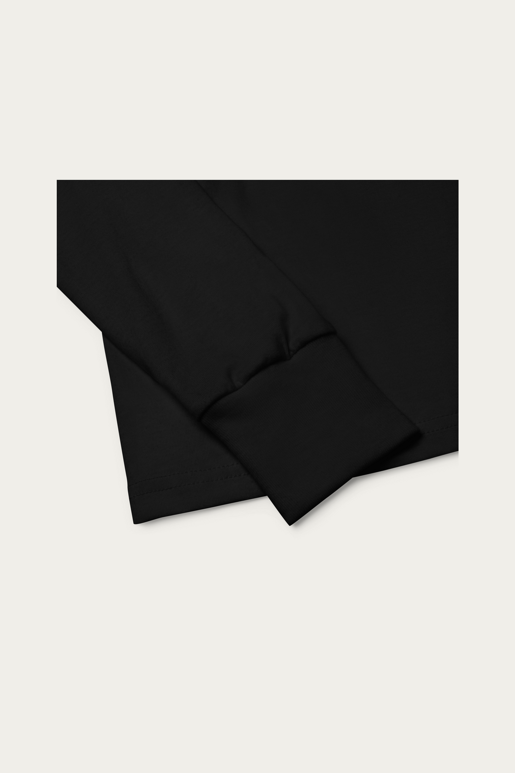 Kids Long-Sleeve, Black by Andre Blunt, product details, on a Cloud White ground