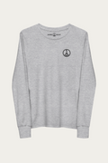 Kids Long-Sleeve, Grey by Andre Blunt, front, on a Cloud White ground