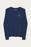 Kids Long-Sleeve, Navy by Andre Blunt, front, on a Cloud White ground