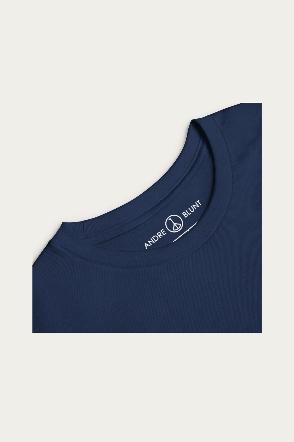 Kids Long-Sleeve, Navy by Andre Blunt, product details 2, on a Cloud White ground