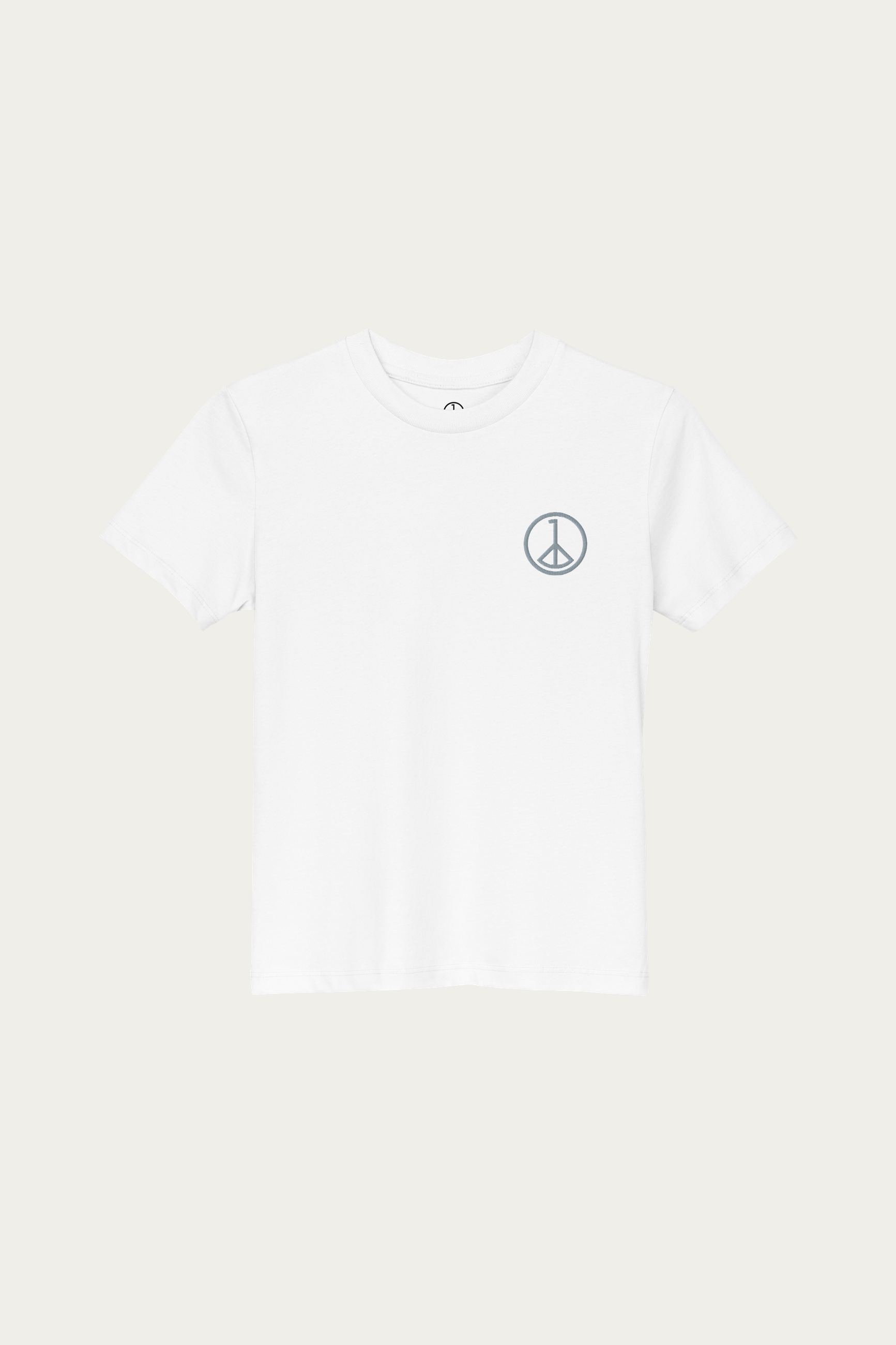 Kids Tee, White by Andre Blunt, shown on a Cloud White ground