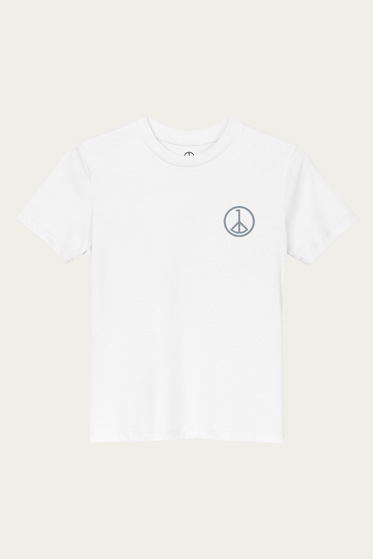 Kids Tee, White by Andre Blunt, shown on a Cloud White ground
