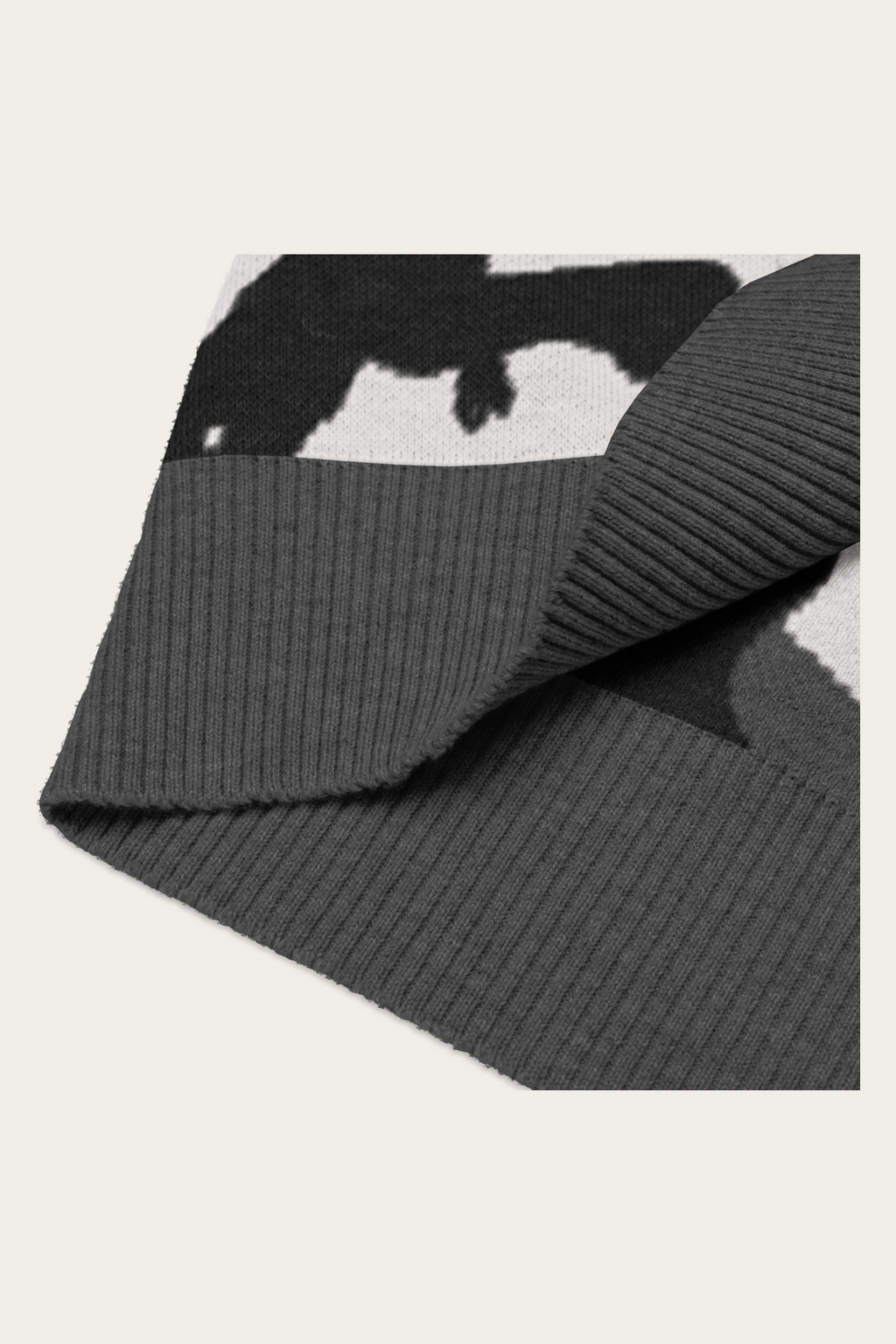 Knitted V-Neck Vest, Charcoal Camo, detail