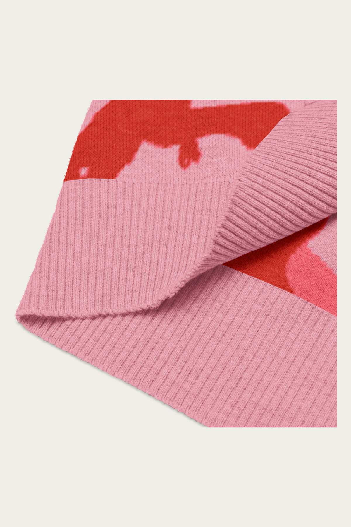 Knitted V-Neck Vest, Pink Camo, detail