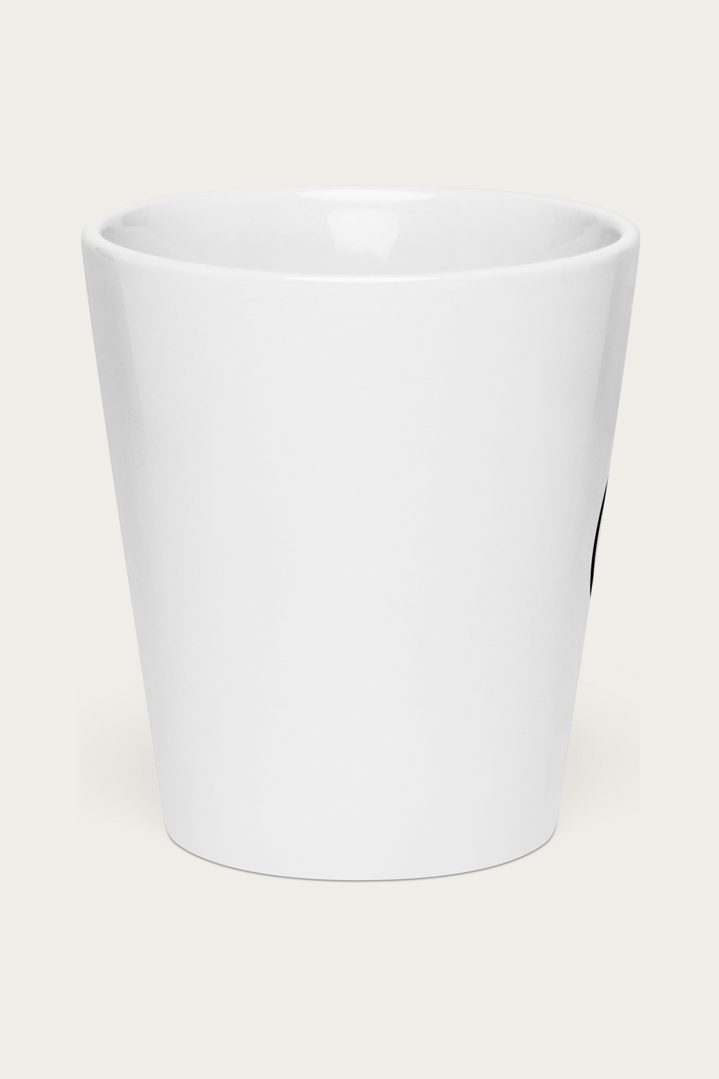 Latte Mug by Andre Blunt, shown on a Cloud White ground