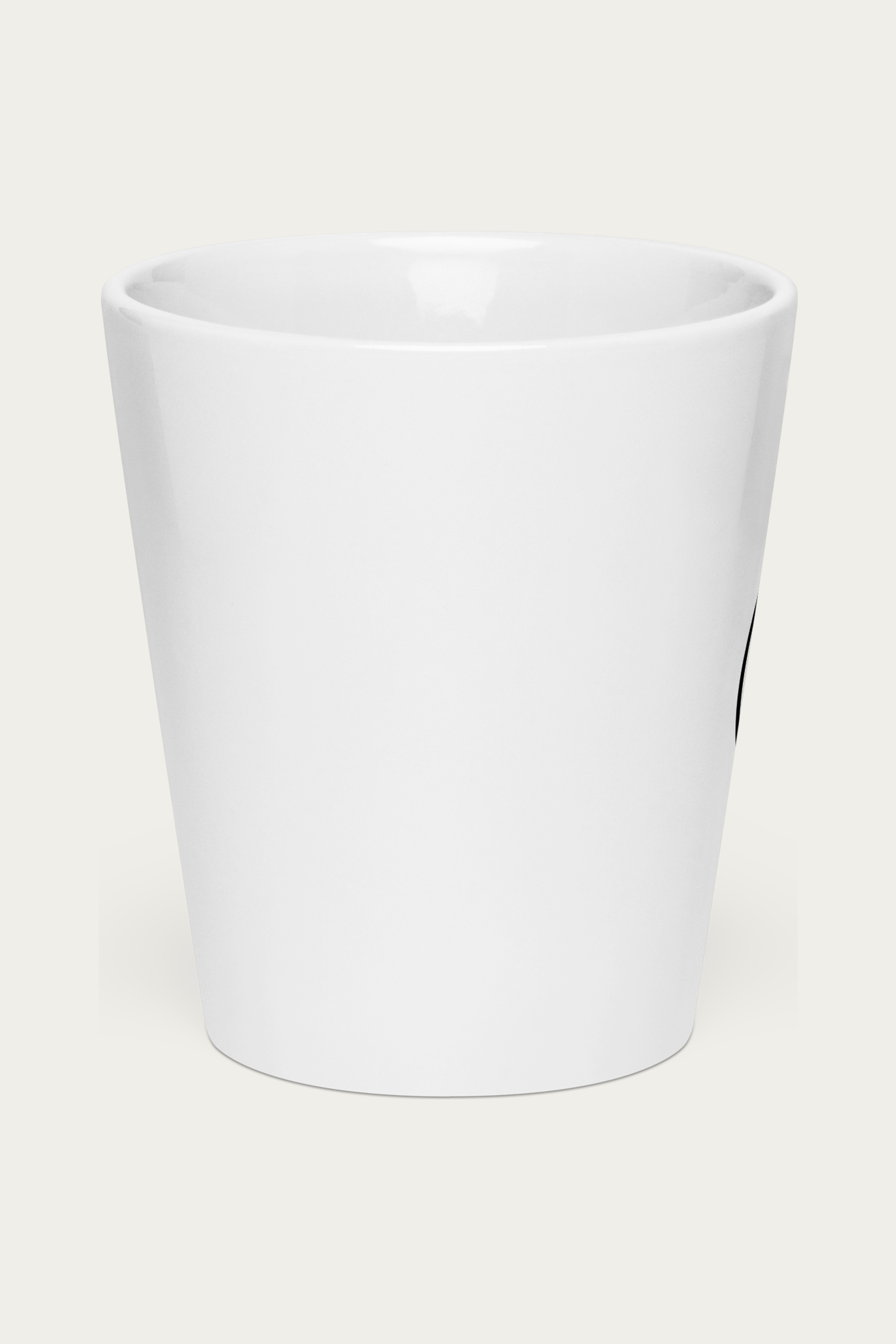 Latte Mug by Andre Blunt, shown on a Cloud White ground