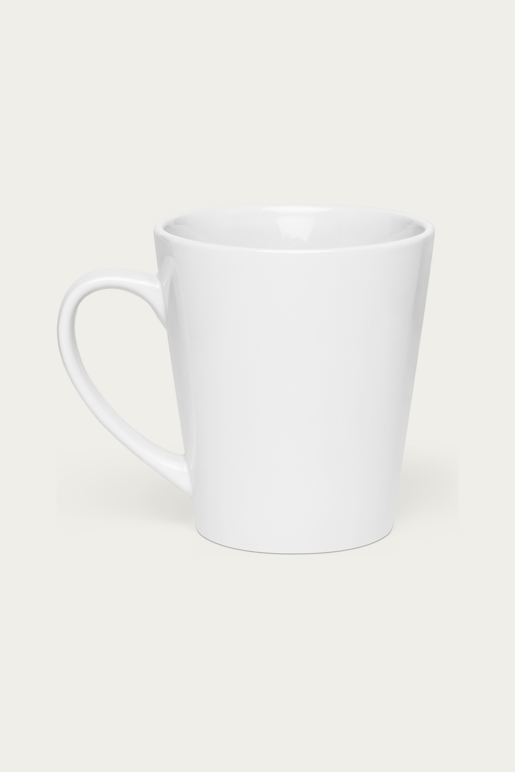 Latte Mug by Andre Blunt, from the left, on a Cloud White ground