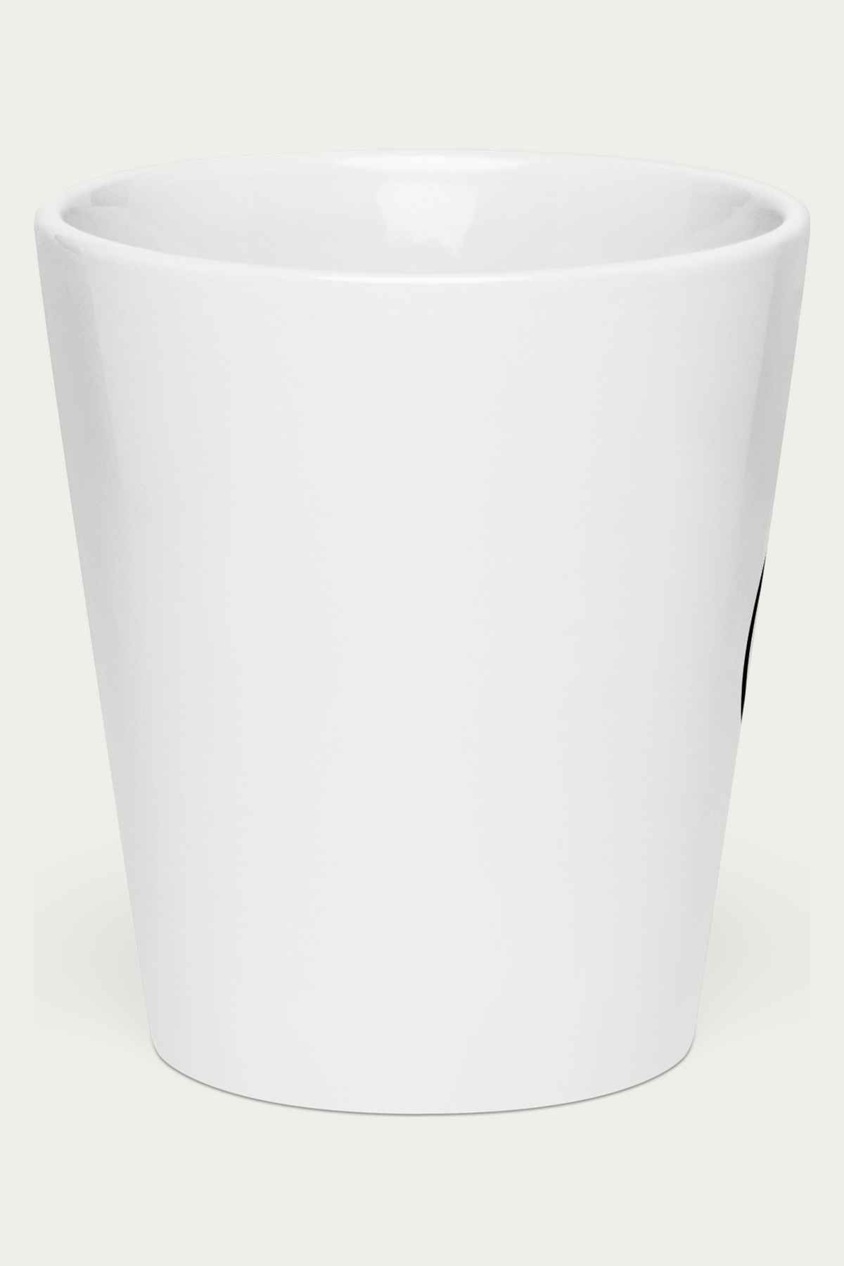 Latte Mug by Andre Blunt, shown on a Cloud White ground