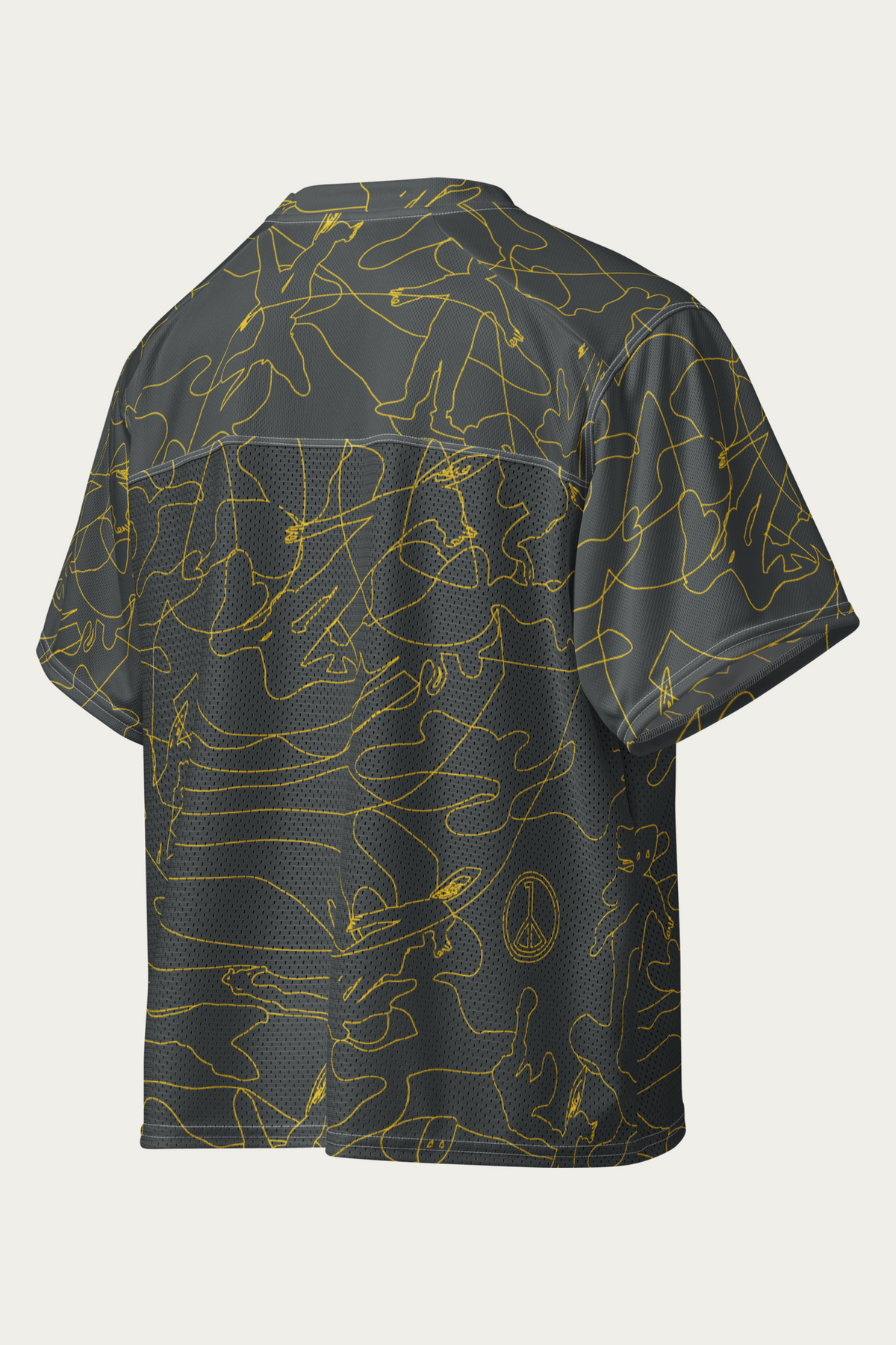 Line Art Football Jersey, Olive by Andre Blunt, from the right, on a Cloud White ground