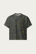 Line Art Football Jersey, Olive by Andre Blunt, shown on a Cloud White ground