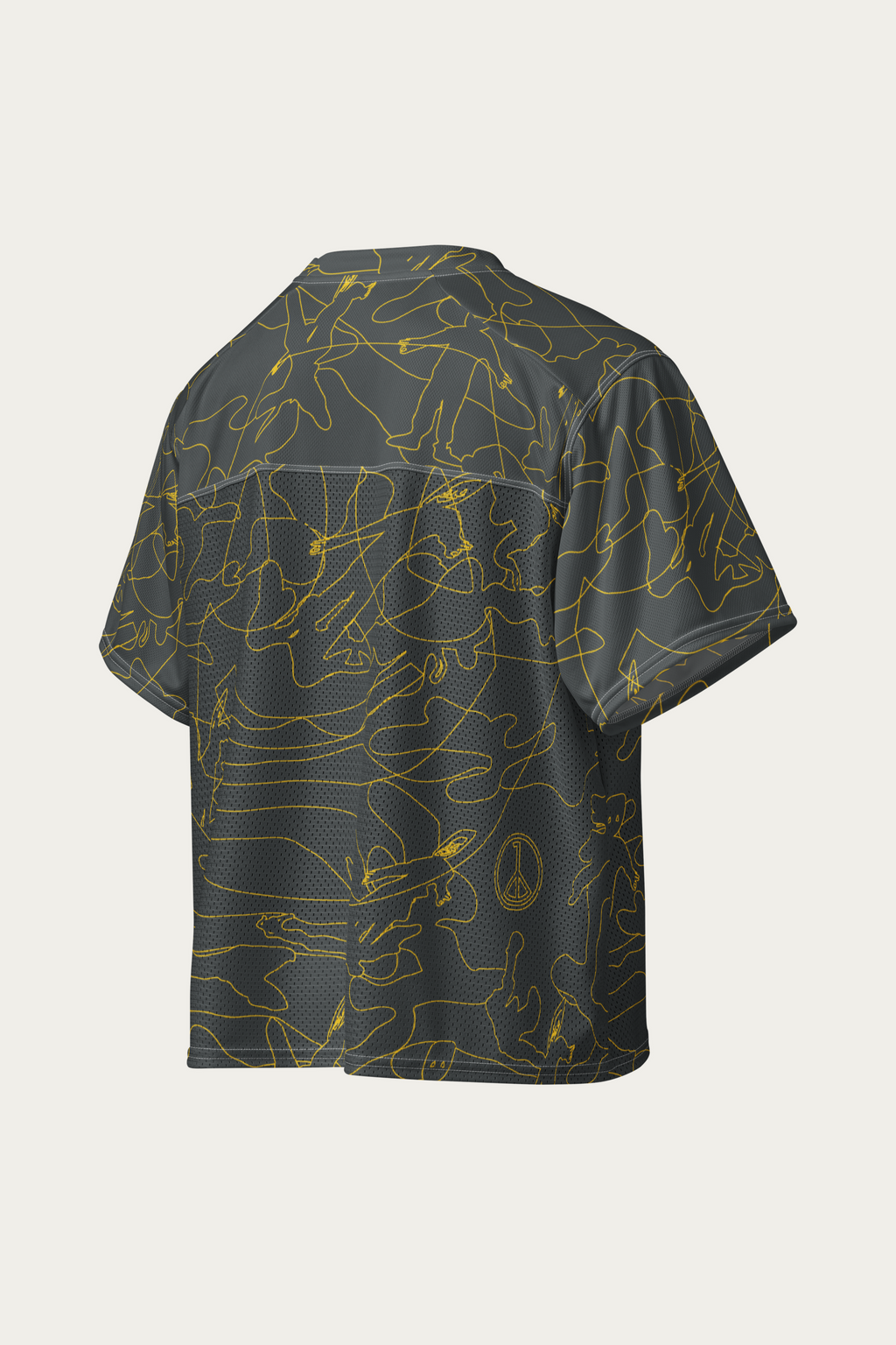 Line Art Football Jersey, Olive by Andre Blunt, from the right, on a Cloud White ground