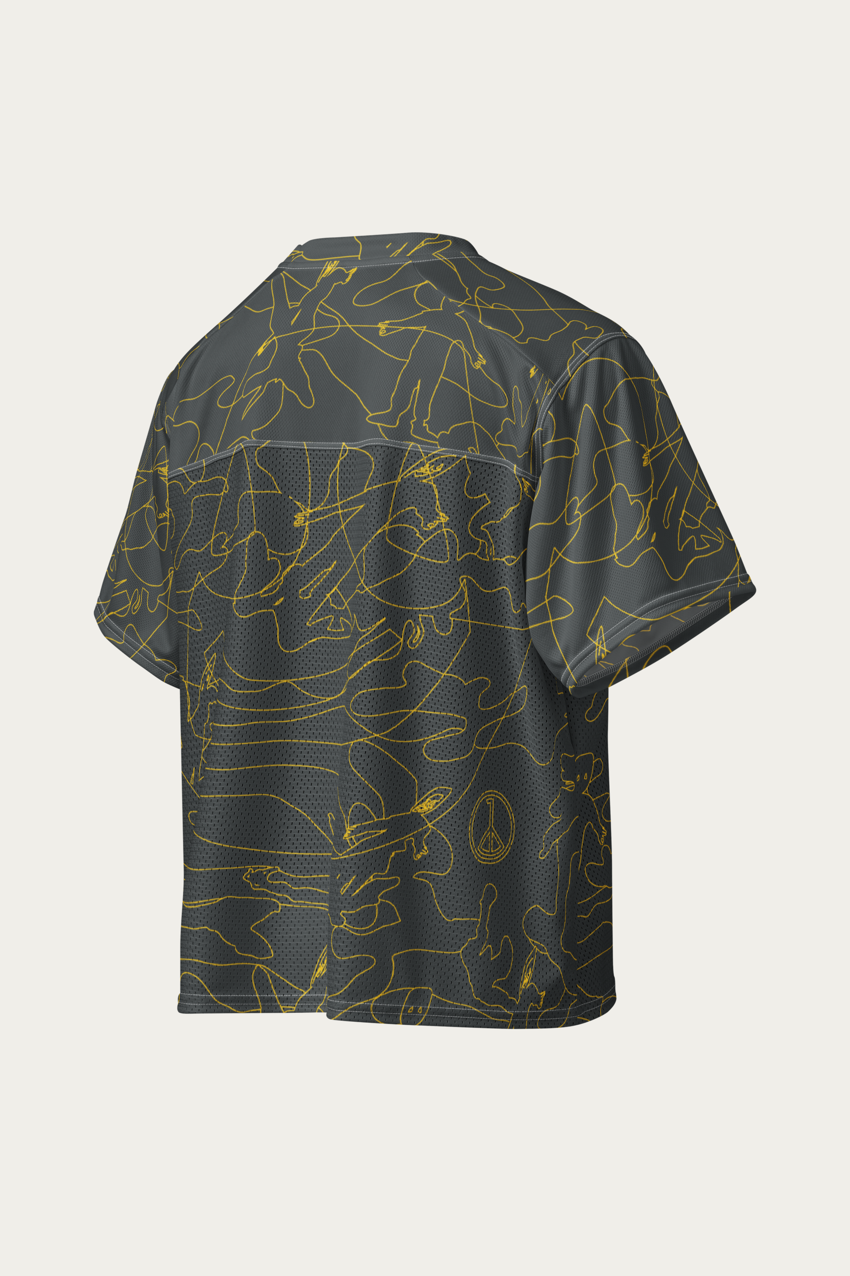 Line Art Football Jersey, Olive by Andre Blunt, from the right, on a Cloud White ground