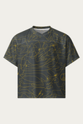 Line Art Football Jersey, Olive by Andre Blunt, shown on a Cloud White ground