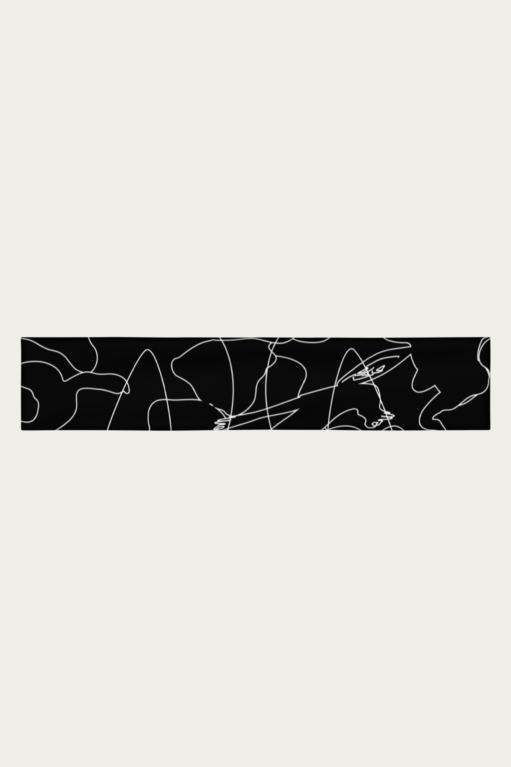 Andre Blunt line-art headband, front, on a Cloud White ground
