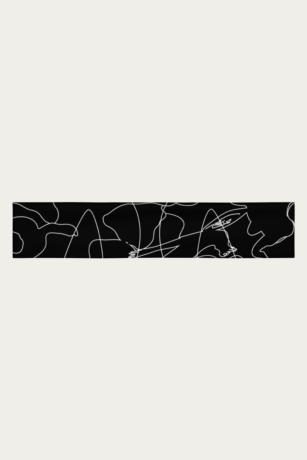 Andre Blunt line-art headband, front, on a Cloud White ground