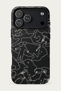 Line Art Phone Case, iPhone 18 Pro Max, Black and Bone, front